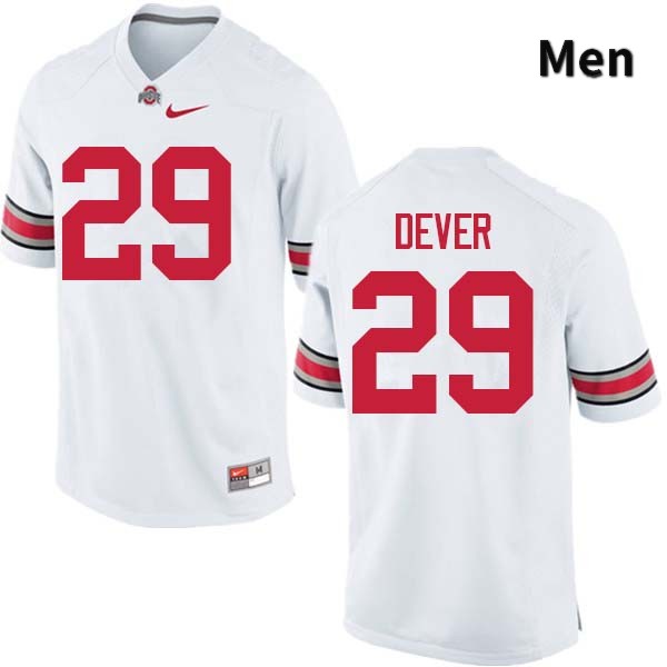 Ohio State Buckeyes Kevin Dever Men's #29 White Authentic Stitched College Football Jersey